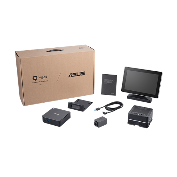 Asus Google Meet Kit M00480 with Chromebox 3 i7 32GB RAM, 4K camera, touchscreen panel, and speaker microphone