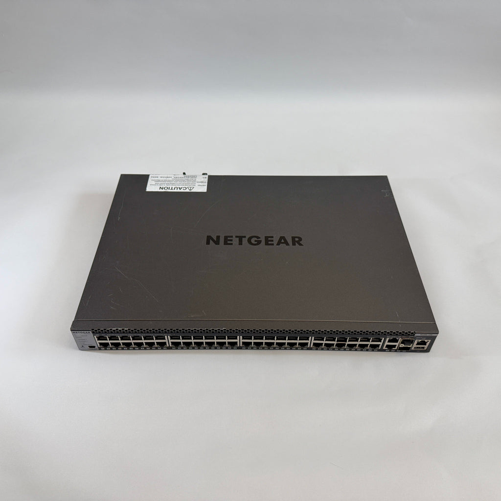 NETGEAR M4300-52G GSM4352S stackable Layer 3 fully managed Gigabit switch with 48 ports and 4 10G uplinks for ProAV-over-IP and enterprise networks
