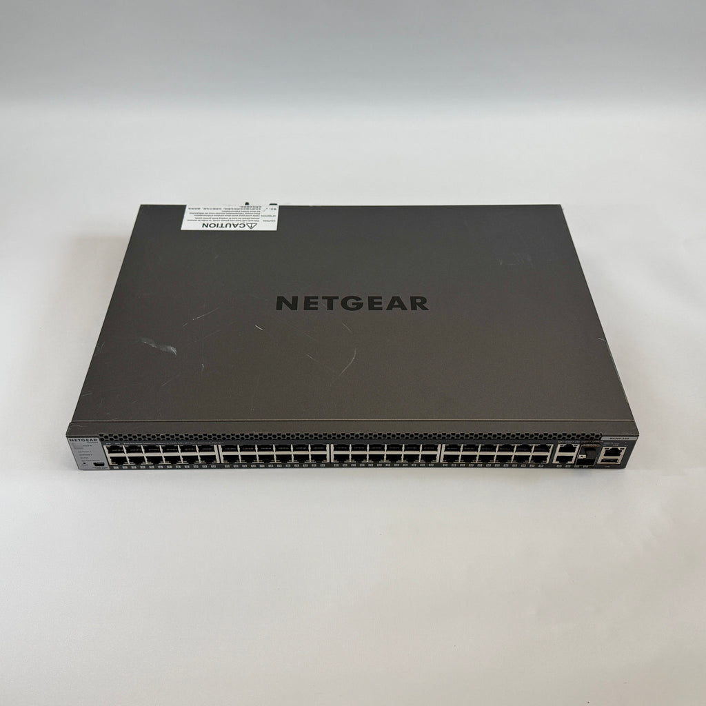 NETGEAR M4300-52G GSM4352S stackable Layer 3 fully managed Gigabit switch with 48 ports and 4 10G uplinks for ProAV-over-IP and enterprise networks