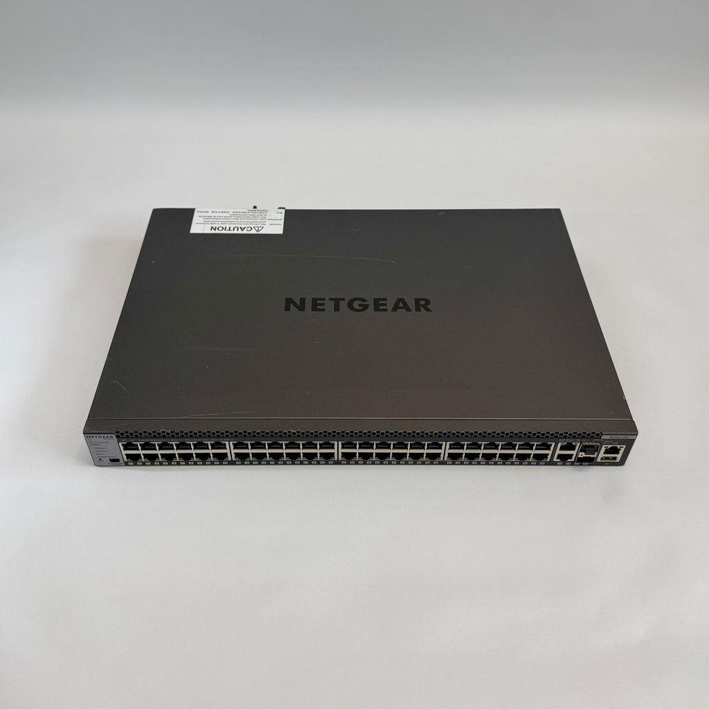 NETGEAR M4300-52G GSM4352S stackable Layer 3 fully managed Gigabit switch with 48 ports and 4 10G uplinks for ProAV-over-IP and enterprise networks