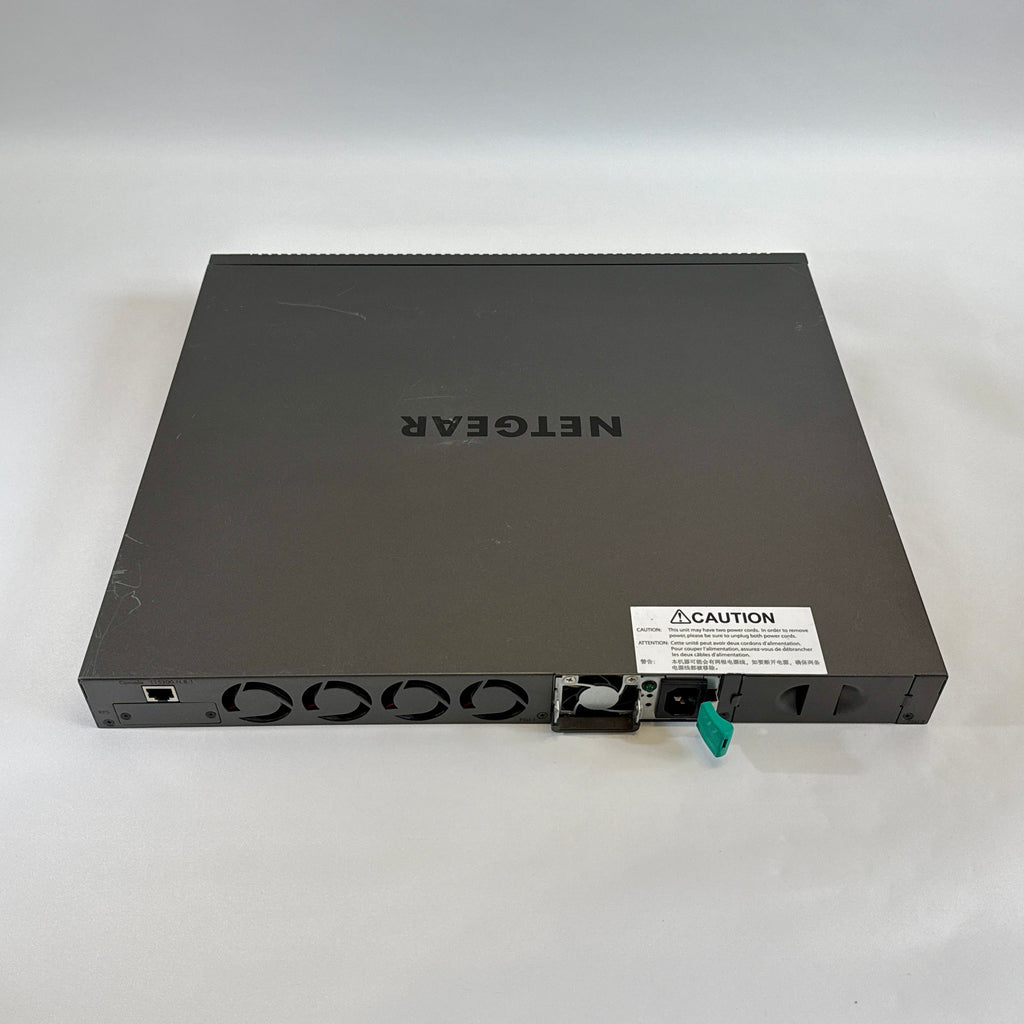 Netgear M4300-52G-PoE+ 48 port Layer 3 managed gigabit ethernet switch GSM4352PS with 1000W PSU back view