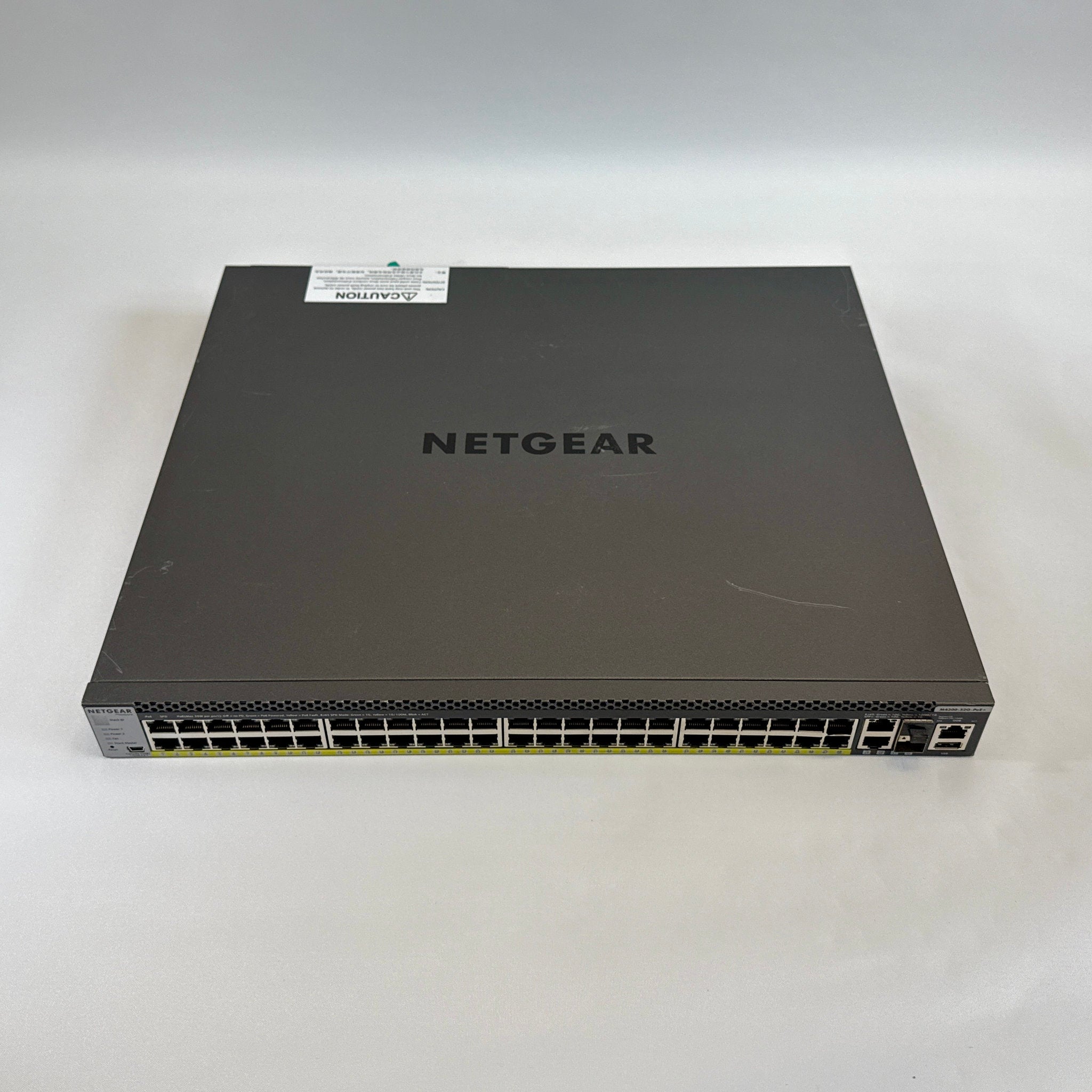 Netgear M4300-52G-PoE+ 48 port Layer 3 managed gigabit ethernet switch GSM4352PS with 1000W PSU top view