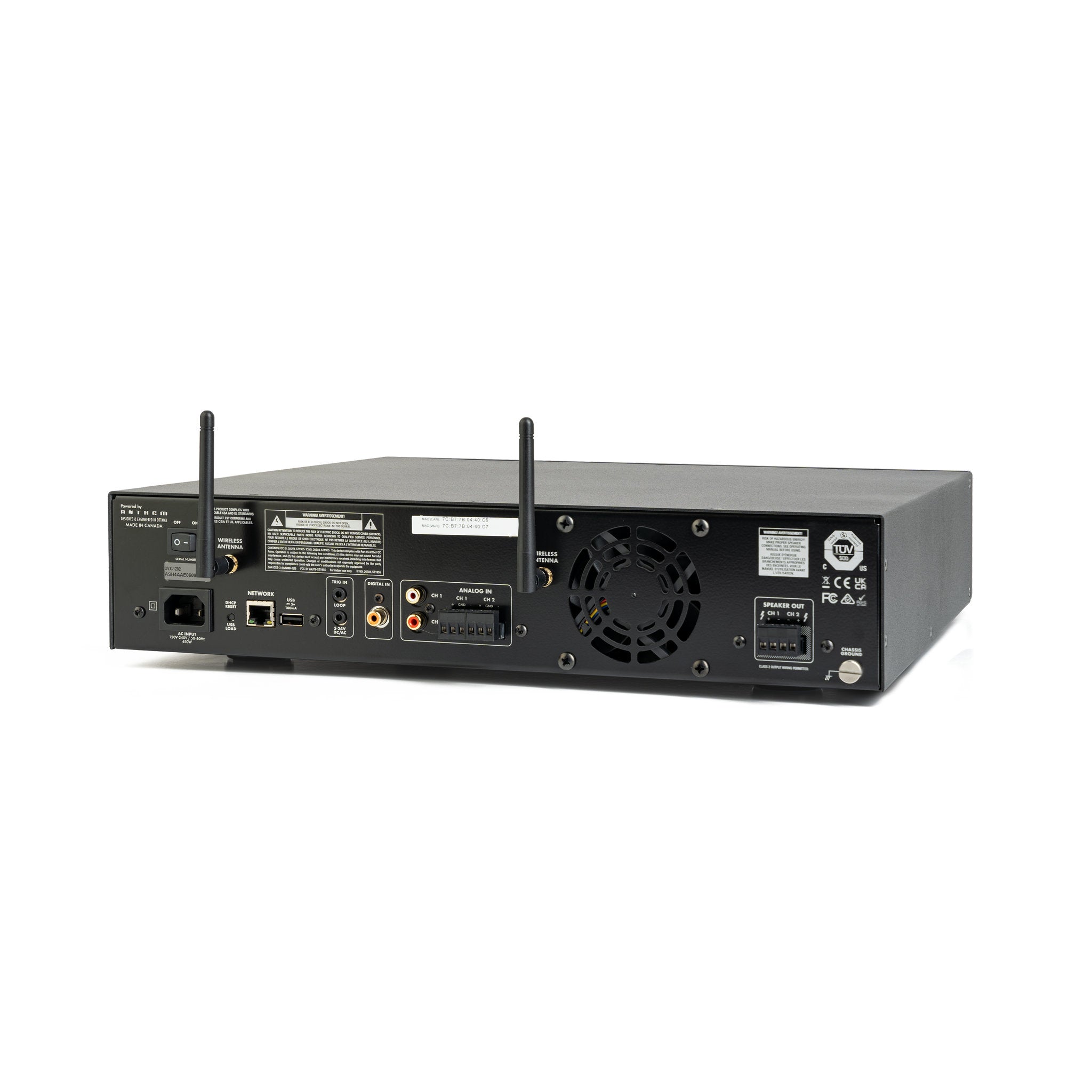 Paradigm SVX-1202 2-channel 2400W streaming amplifier, featuring ARC room correction and rack-mount chassis for custom audio